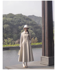 High Quality Skirted Woolen Wool & blends Coat
