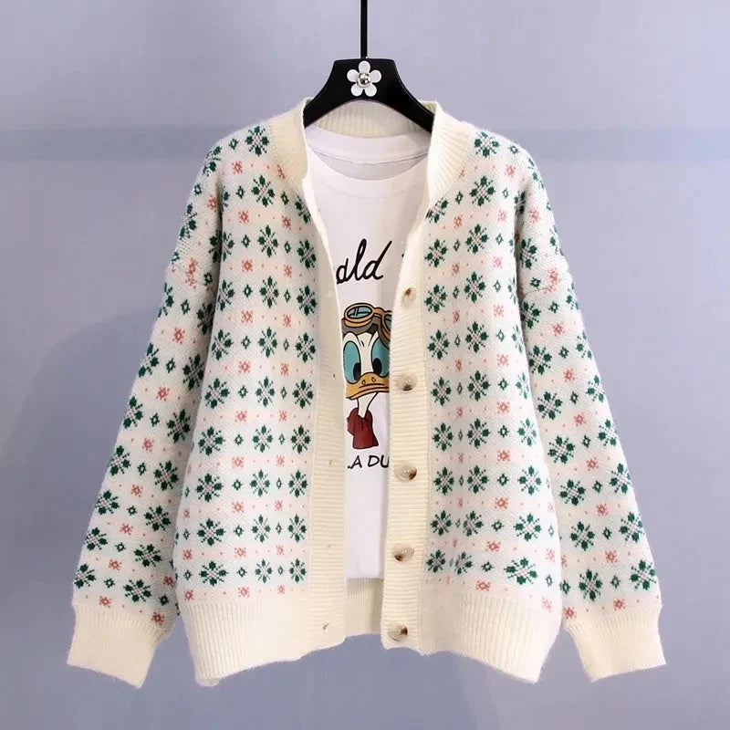 Floral Vintage Knitted Cardigan