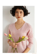 V-Neck 100% Cashmere Basic Jumper