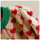Ugly Sweater Heart Detail Knitted Short Cardigan