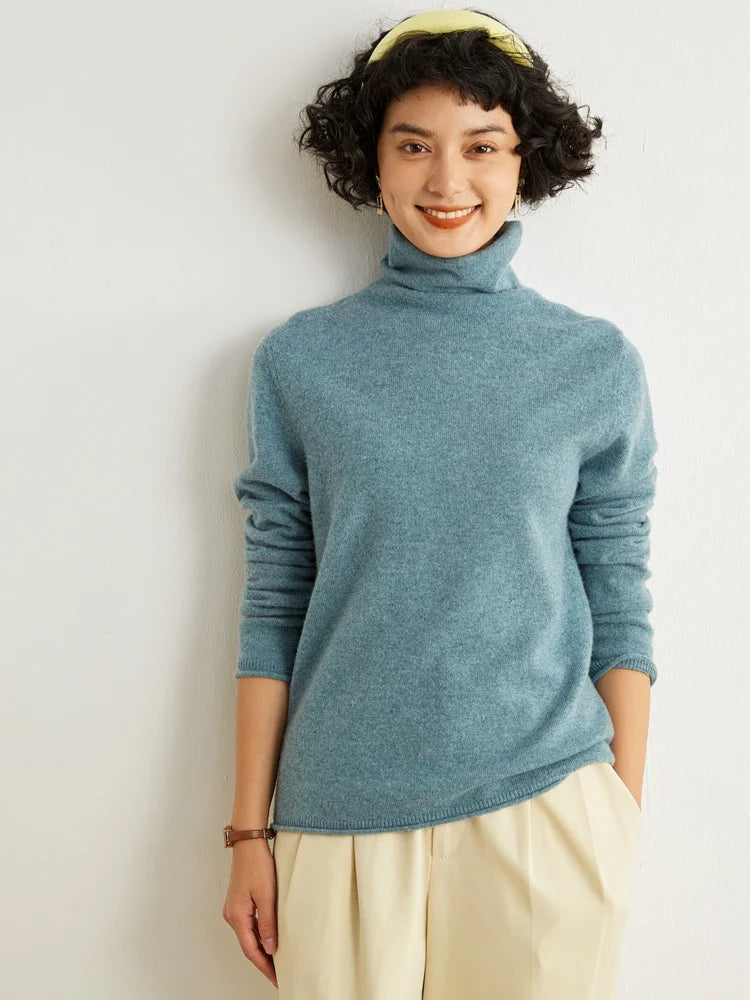 100% Cashmere Pile Collar Jumper