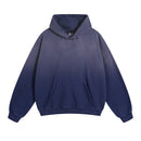 Retro Gradient  Distressed Holes Washed Hoodies