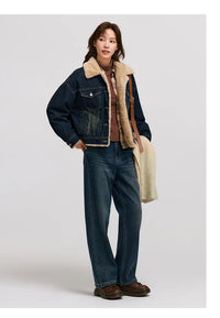 Patchwork Imitation Rabbit Fur Lapel Jacket
