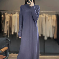 Cashmere and Wool Knitted Long Dress