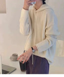 Solid 100% Cashmere Knitted Hoodie