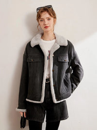 Thickened Fleece-Lined Denim Jacket
