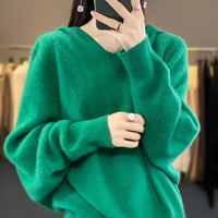 Hooded 100% Wool Knitted Sweater