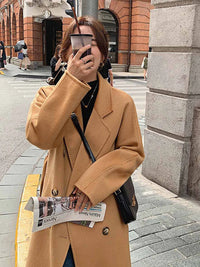 Double Breasted 100% Wool Long Coat