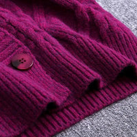 Twist Short V-Neck Single-breasted Knitted Cardigan