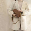 Double Breasted Oversized Short Wool Coat