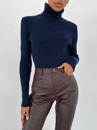 Knitted Basic Turtleneck Sweaters