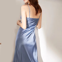 100% Real Silk V-neck Sling Dress