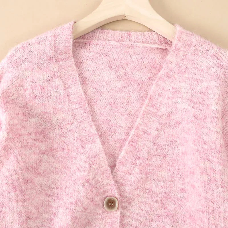 Wool Blend Soft Knitted Short Cardigan
