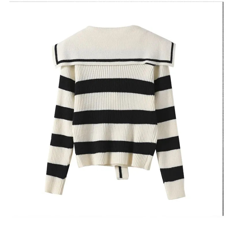 Sailor Collar Vintage Cardigan Sweater