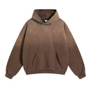 Retro Gradient  Distressed Holes Washed Hoodies