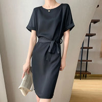 Acetate Silk Drape Satin Dress