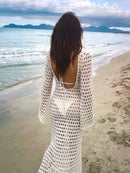 Mesh Backless Beach Maxi Dress Swimsuit Cover Up