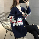 Vintage Plaid Single Breasted Cardigan