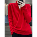 V-neck Wrap Style 100% Wool Knitted Sweater