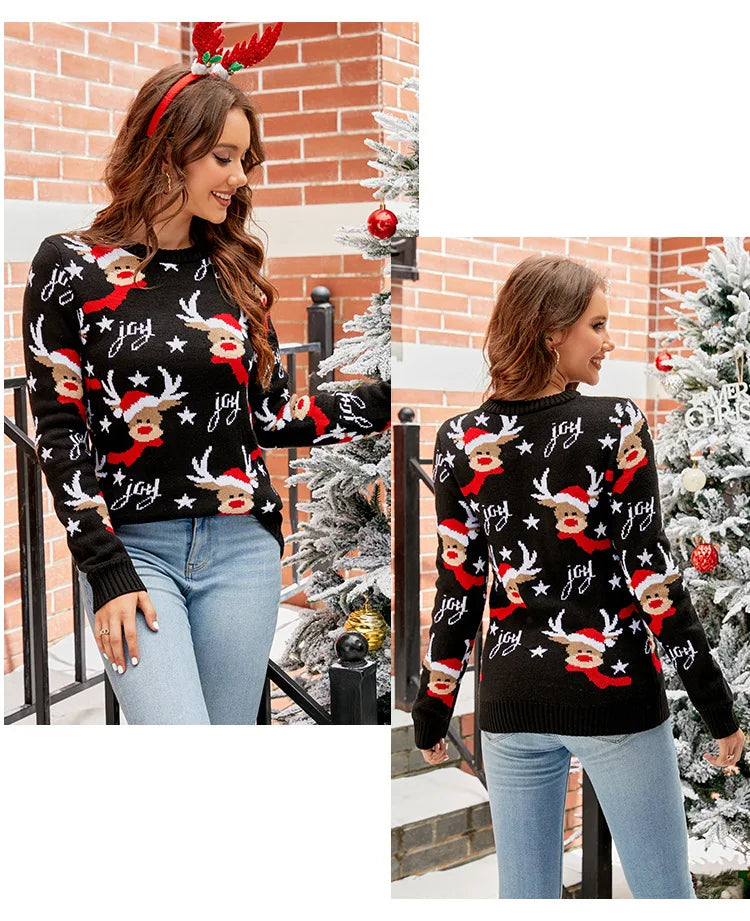 Elk Jacquard Christmas Sweater