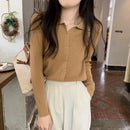 Polo Lapel Wool Knit Cardigan