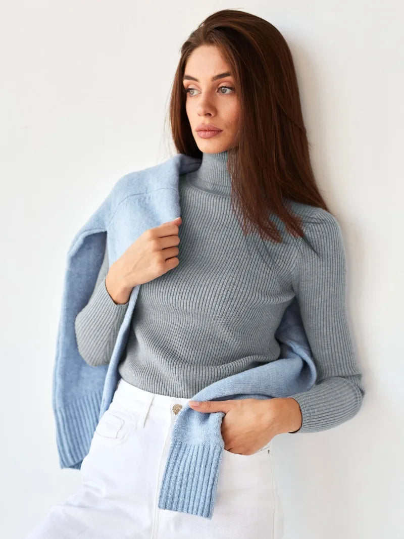 Knitted Basic Turtleneck Sweaters