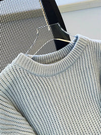 Round-Neck Oversized Knitted Pullover