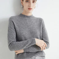 Basic Style Round Neck Wool Jumper