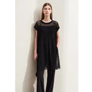 Hollow Out Round Neck Tops