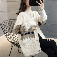 Vintage Plaid Single Breasted Cardigan