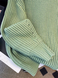 Round-Neck Oversized Knitted Pullover