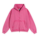 Distressed Washed Batik Retro Zipper Hoodies