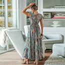 V-Neck Bohemia A-line Maxi Dress