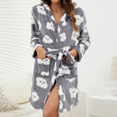 Flannel Hooded Pajamas Robe