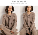 100% Cashmere Knitted Turn-down Collar Shirt