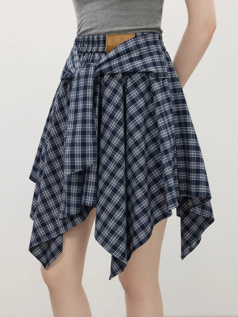 Textured High Waist A-Line Skirt