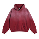 Retro Gradient  Distressed Holes Washed Hoodies