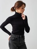 Knitted Basic Turtleneck Sweaters