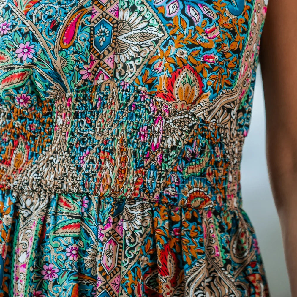 V-Neck Bohemia A-line Maxi Dress