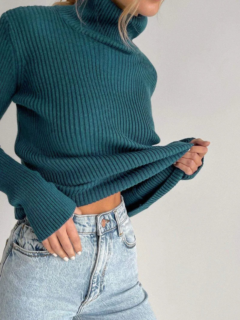 Knitted Basic Turtleneck Sweaters