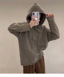 Solid 100% Cashmere Knitted Hoodie