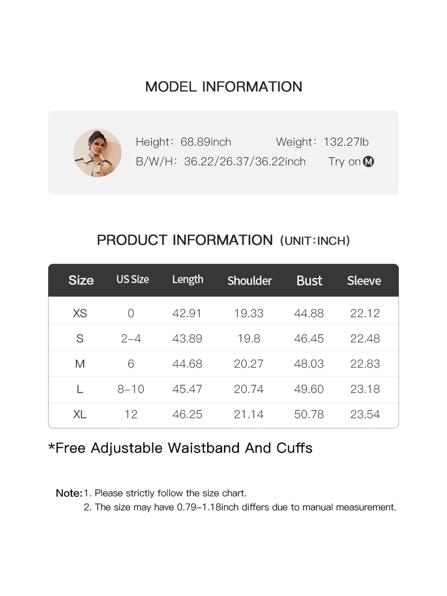 Turn Down Collar 100% Cotton Trench
