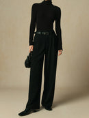 Wool Blended Straight Pants
