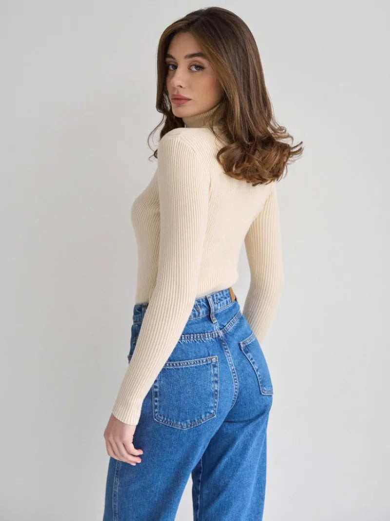 Knitted Basic Turtleneck Sweaters