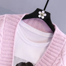 Twist Short V-Neck Single-breasted Knitted Cardigan