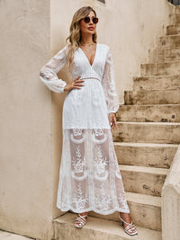 Embroidery Boho Lace Maxi Dress