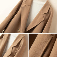 Double Breasted Pure Wool Long Coat