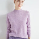 Basic Style Round Neck Wool Jumper