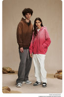 Vintage Washed Zipper Distressed Hoodies