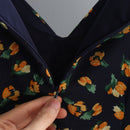 Floral Printed V-Neck Chiffon Dress